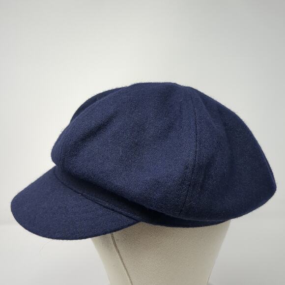Betmar New York Beret Hat Cap Blue One Size Adjustable Blank Poly Blend - Picture 3 of 9